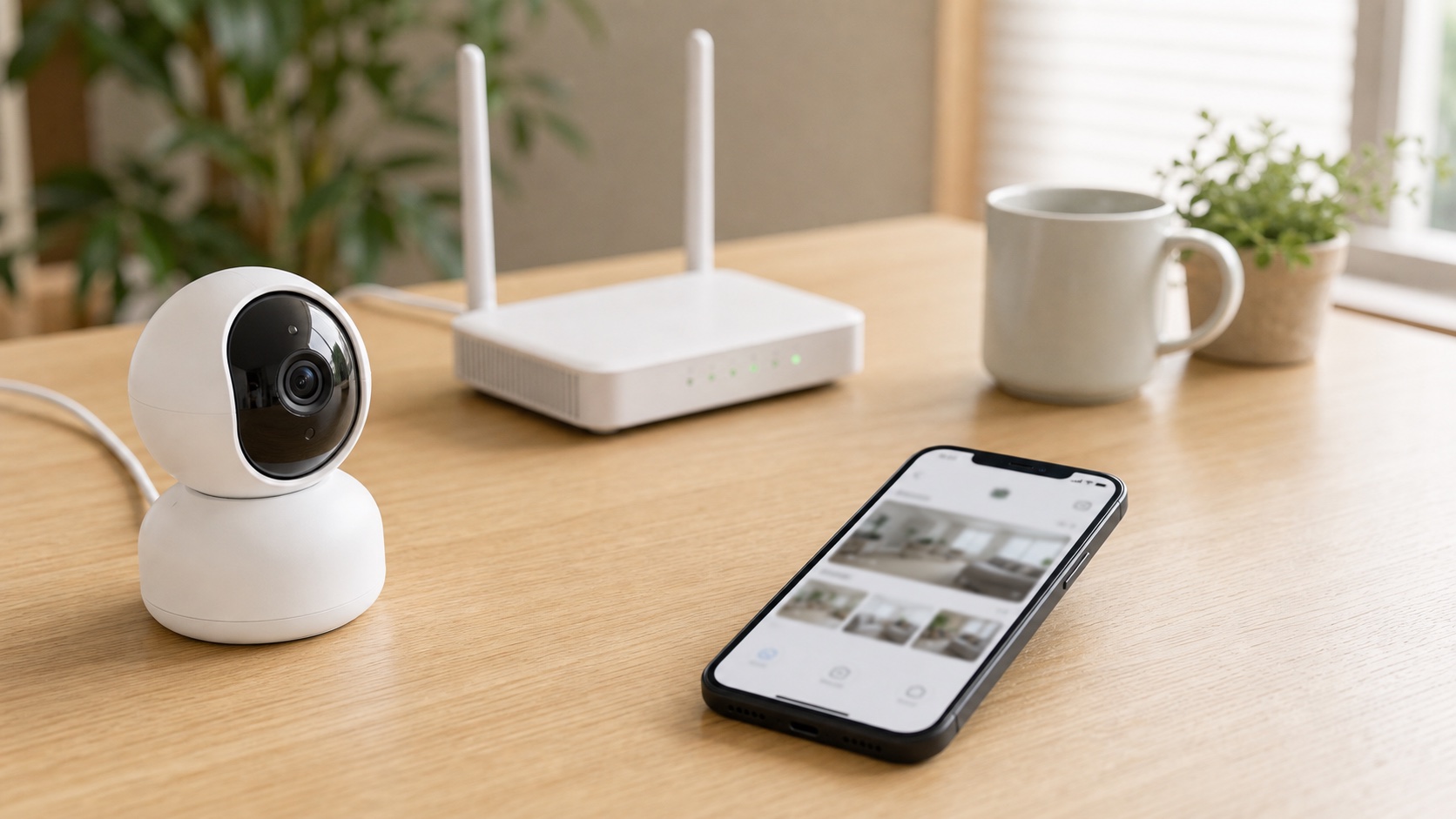 スマートフォンでカメラ映像を確認する初期設定のイメージ
